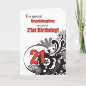 Großtochter, 21. Geburtstag Religiöse Wirbel Karte (Vorderseite)