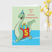 Großtochter 5. Geburtstag Dinosaurier Karte (Gelbe Blume)