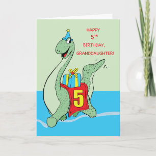 Großtochter 5. Geburtstag Dinosaurier Karte