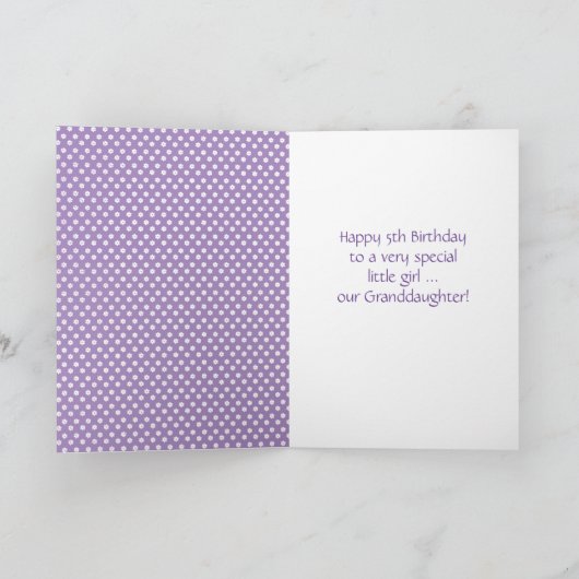 Großtochter, 5. Geburtstag, Hübsche Prinzessin Karte (Innenseite)