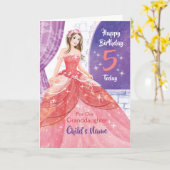 Großtochter, 5. Geburtstag, Hübsche Prinzessin Karte (Gelbe Blume)