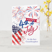 Großtochter am 4. Juli Patriotic Karte (Gelbe Blume)