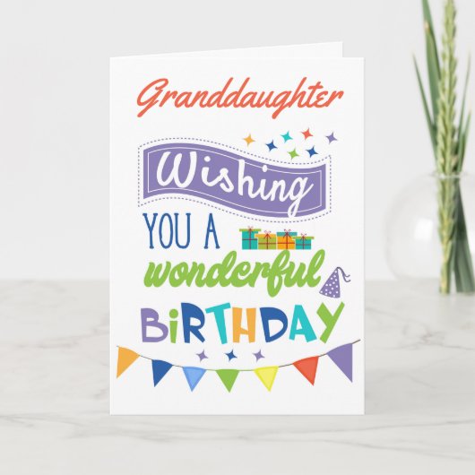 GroßTochter Birthday Karte (Vorderseite)