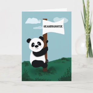 Großtochter Birthday Panda Kletterfahne Pole Karte