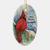 Großtochter Bright Red Kardinal Christmas Bird Keramik Ornament (Rechts)