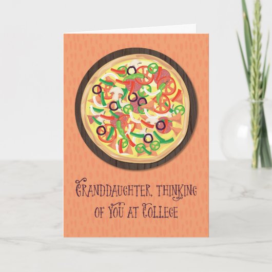 Großtochter, die an dich in der Uni Pizza denkt Karte (Vorderseite)