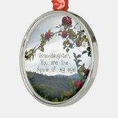 Großtochter, Du bist der Apfel meines Auges! Silbernes Ornament (Links)