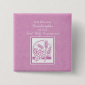 Großtochter Erste Kommune, Rosa Button (Vorderseite)