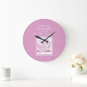 Großtochter Erste Kommune, Rosa Große Wanduhr (Zuhause)