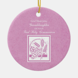 Großtochter Erste Kommune, Rosa Keramik Ornament