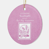 Großtochter Erste Kommune, Rosa Keramik Ornament (Links)