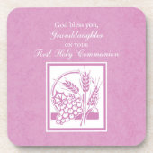 Großtochter Erste Kommune, Rosa Untersetzer (Vorderseite)