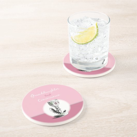 Großtochter First Communityrosa, Chalice Getränkeuntersetzer (Seite)