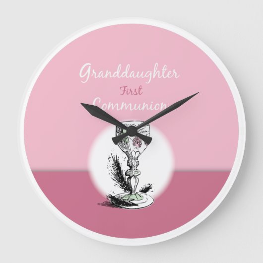 Großtochter First Communityrosa, Chalice Große Wanduhr (Vorderseite)