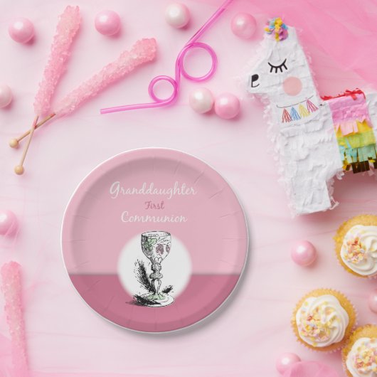 Großtochter First Communityrosa, Chalice Pappteller (Party)