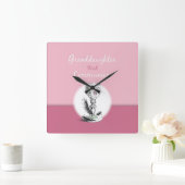 Großtochter First Communityrosa, Chalice Quadratische Wanduhr (Zuhause)