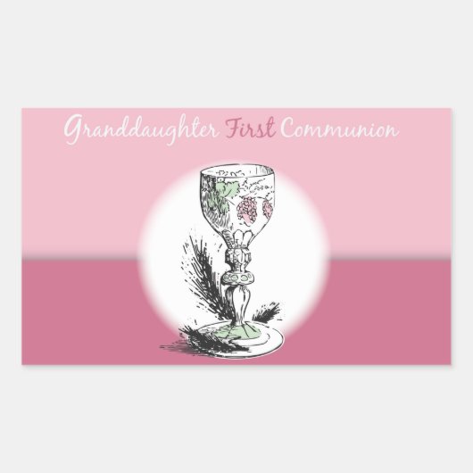 Großtochter First Communityrosa, Chalice Rechteckiger Aufkleber (Vorderseite)