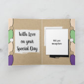 Großtochter Geburtstagsgrün, weiß rustikal Karte (Innenseite)