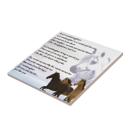 Großtochter Gedicht - Pferdedesign Fliese (Seite)