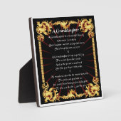 Großtochter Gedicht Plaque - Schwarzes Design Fotoplatte (Vorderseite)