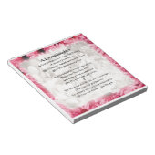 Großtochter Gedicht - rosa Blumendesign Notizblock (angewinkelt)