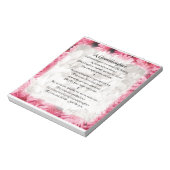 Großtochter Gedicht - rosa Blumendesign Notizblock (Rotiert)