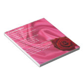 Großtochter Gedicht - rosa Seide & Rose Notizblock (angewinkelt)