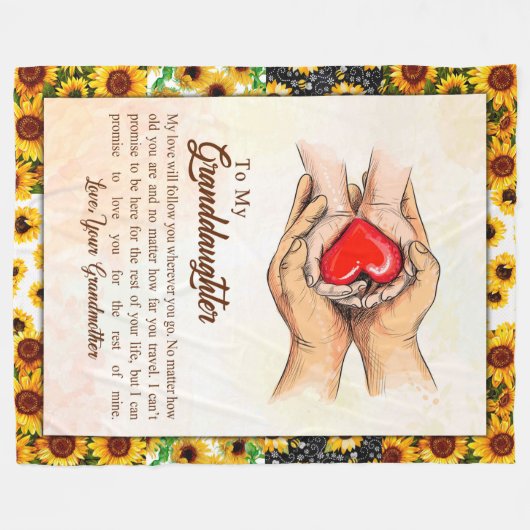Großtochter-Geschenk| Liebe Großmutter Fleecedecke (Vorderseite (Horizontal))