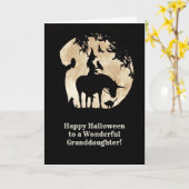 Großtochter Halloween Hexe und Unicorn Karte (Gelbe Blume)