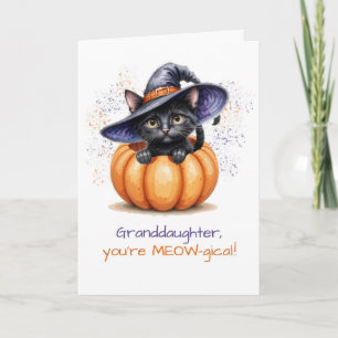 Großtochter Halloween Niedliche Katze in Pumpkin Karte