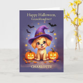 Großtochter Halloween Puppy Karte (Gelbe Blume)