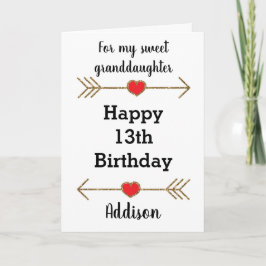 Großtochter Happy 13. Geburtstag Karte