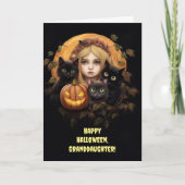 Großtochter Happy Halloween Benutzerdefinierter Te Karte (Vorderseite)