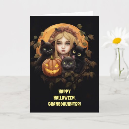 Großtochter Happy Halloween Benutzerdefinierter Te Karte (Kleine Pflanze)