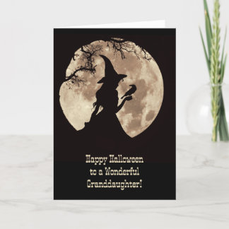 Großtochter Happy Halloween Hexenmond und Raven Karte