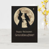 Großtochter Happy Halloween mit Hexe und Schale Karte (Gelbe Blume)