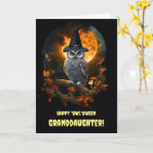 Großtochter Happy Halloween mit Niedlichem Owl Karte (Gelbe Blume)