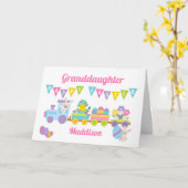 Großtochter Happy Osterbahn Rabbit Pink Card Karte (Gelbe Blume)