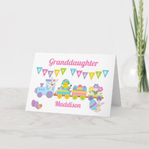 Großtochter Happy Osterbahn Rabbit Pink Card Karte