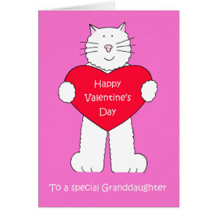 Großtochter Happy Valentine's Day White Cat