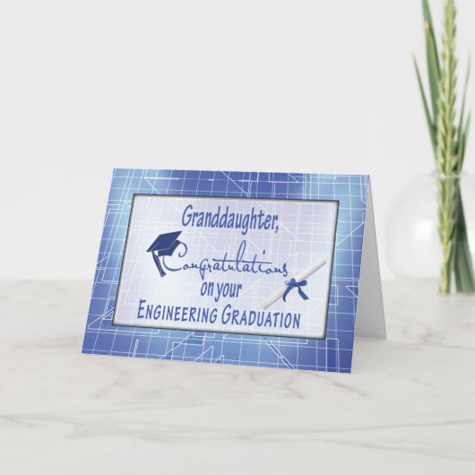 Großtochter, Ingenieurbüro, Abschluss gratul Karte (Vorderseite)