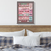 Großtochter Lovers | Brief an meine Enkelin Leinwanddruck (Insitu (Schlafzimmer))