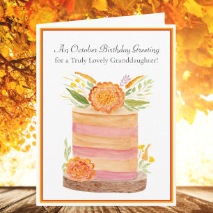 Großtochter Oktober Geburtstag Marigolds auf Cake Karte