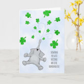 Großtochter, St. Patrick's Day Kleeblatt Elephant Karte (Gelbe Blume)
