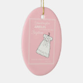 Großtochter, Taufe Auf rosa Personalisiert Keramik Ornament (Rechts)
