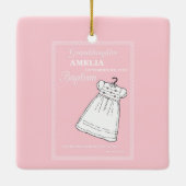 Großtochter, Taufe Auf rosa Personalisiert Keramikornament (Rückseite)