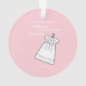 Großtochter, Taufe Auf rosa Personalisiert Ornament (Rückseite)