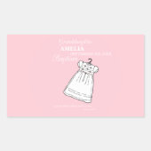 Großtochter, Taufe Auf rosa Personalisiert Rechteckiger Aufkleber (Vorderseite)