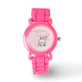 Großtochter Taufe Pink Lamb Personalisiert Armbanduhr