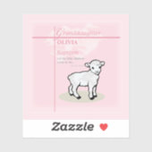Großtochter Taufe Pink Lamb Personalisiert Aufkleber (Blatt)